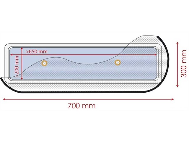 Zanzariera per oblò 70 x 30 cm