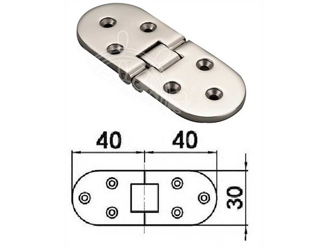 Cerniera per tavoli ribaltabili 80 x 30 x 3 mm