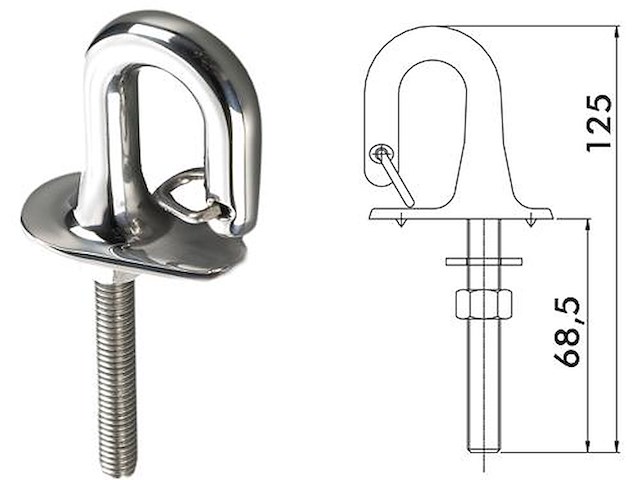 Anello con fermo a molla in acciaio inox