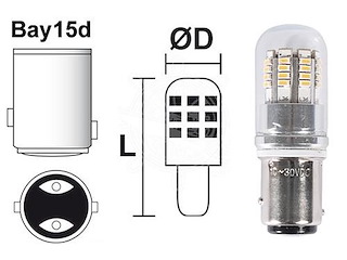 Lampadina BAY15D per fanali di via + copertura - 3 W -