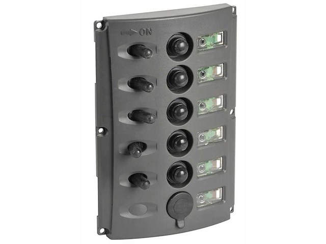 Pannello elettrico con doppio LED - 5 interruttori+ USB