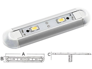 Plafoniera lineare a Led Mini - 2 Led -