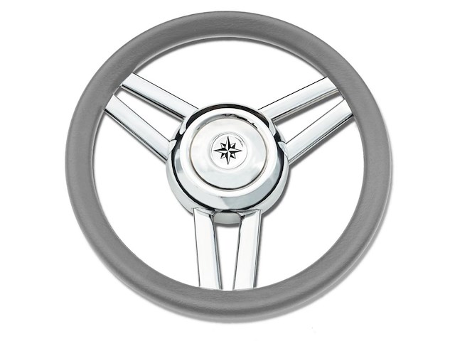 Volante "Magnifico" a 3 razze ovalizzate - Grigio - 