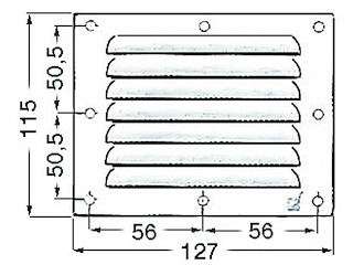 Griglia aerazione 115 x 127 mm. 
