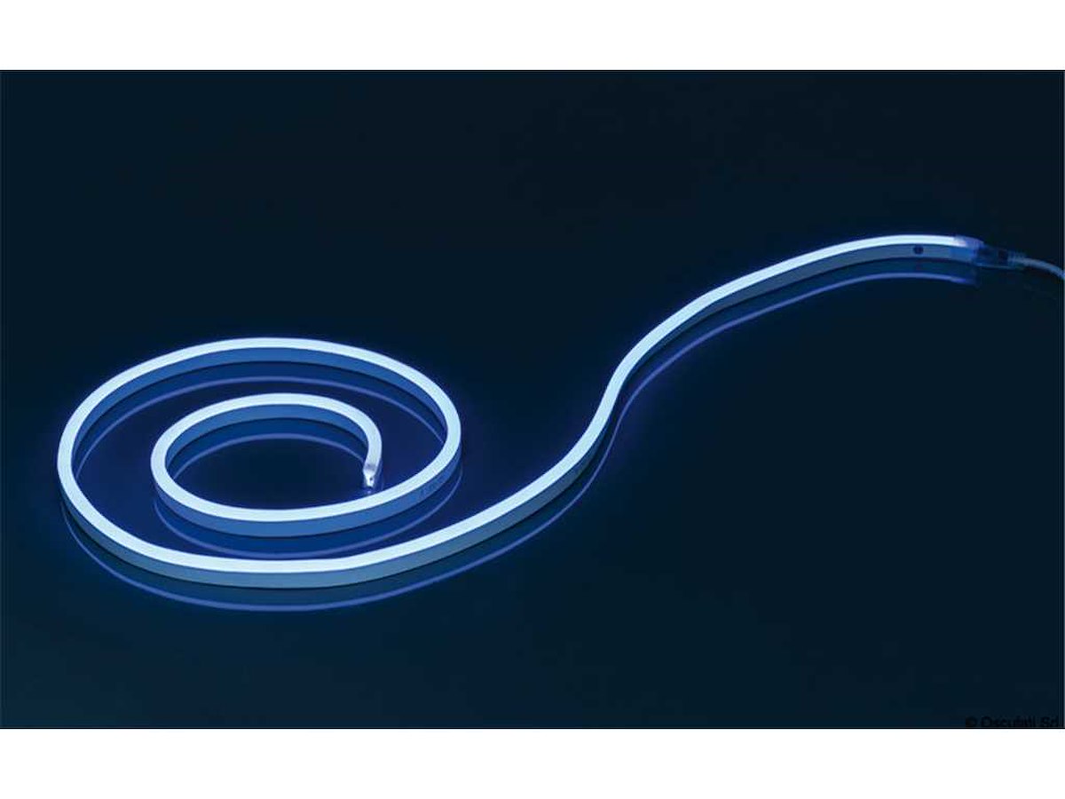 Barra luminosa flessibile a LED - Neon blu 24 V sezione 10 x 10 mm