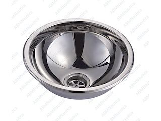 Lavello semisferico in acciaio inox per bagno - 335 mm. -