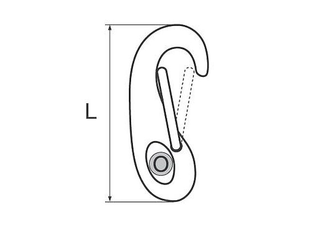 Moschettone per Fiocco in acciaio inox 8 x 50 mm