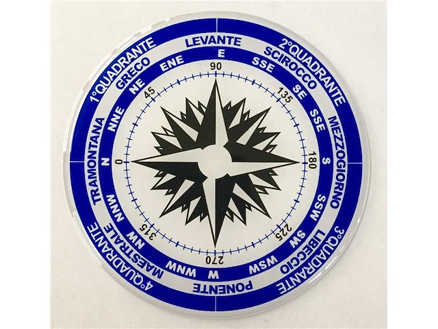 Adesivo rosa dei venti in rilievo - 80 mm. - 