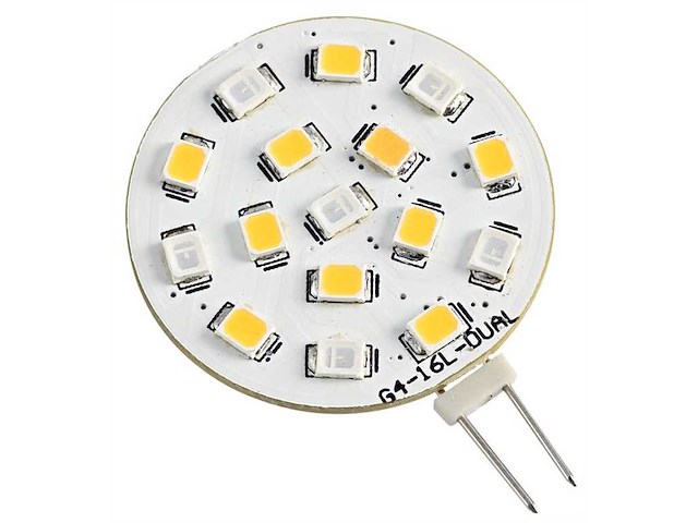 Lampadina 16 LED SMD zoccolo G4 - bianco/rosso 24 V