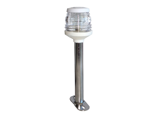 Asta inox con luce 360° colore bianca 20 cm