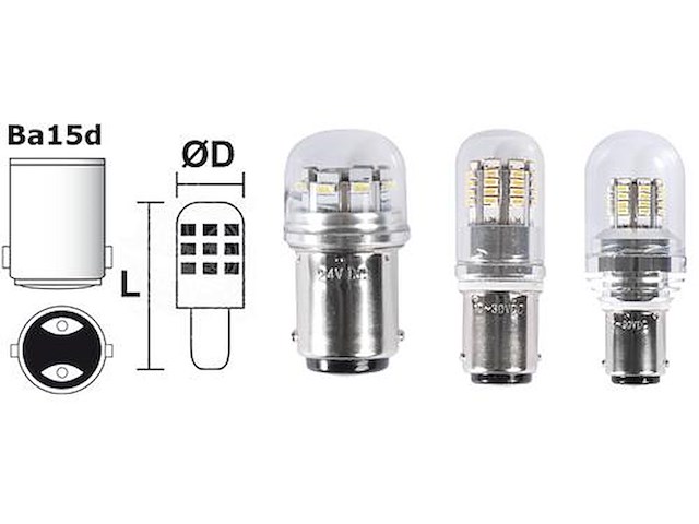 Lampadina BA15D per faretti + copertura vetro - 3 W -
