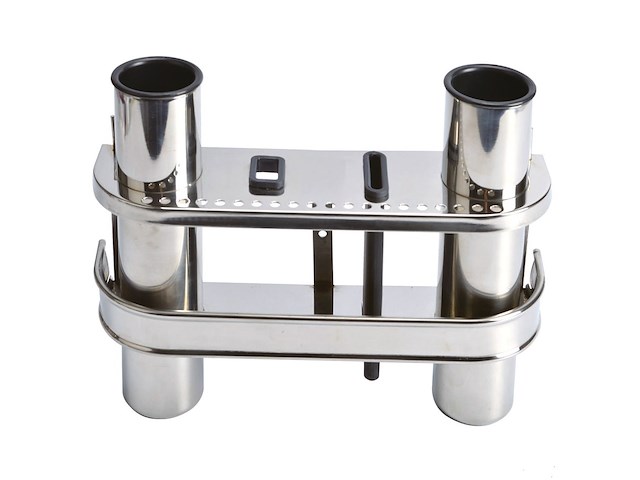 Portacanna da parete in Acciaio Inox - 2 Canne -