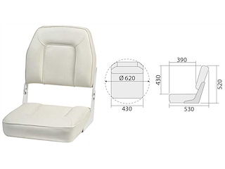 Sedile con schienale ribaltabile Deluxe - Bianco RAL 9010