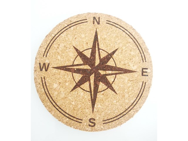 Sottobicchieri in sughero Rosa dei Venti - 6 pz -