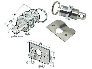 Chiusura per gavoni inox con perno