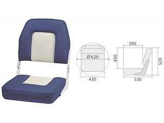 Sedile con schienale ribaltabile Deluxe - Blu RAL 9002 + 5013