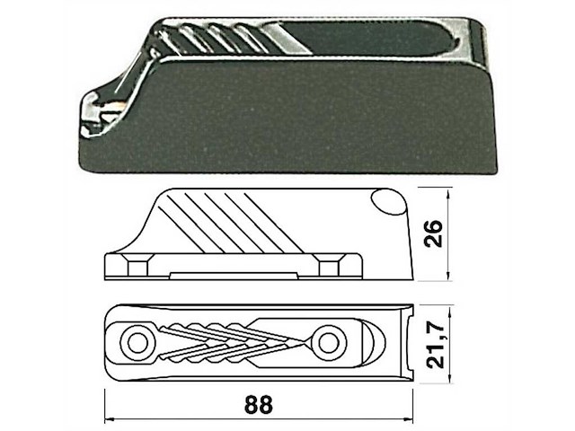 Strozzascotte in nylon CLAMCLEATS con cavallotto - 4/8 mm. .