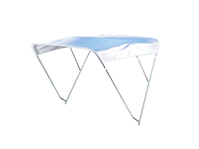 Capottina parasole 3 archi in acciaio inox bianco - 200 cm -