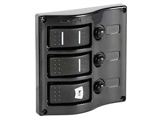 Pannello elettrico con interruttori carenati - grafite lucido - 3 interruttori -