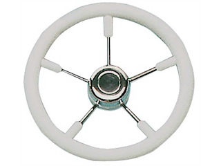 Volante barca in poliuretano e acciaio bianco 320 mm