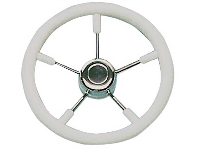 Volante barca in poliuretano e acciaio bianco 320 mm