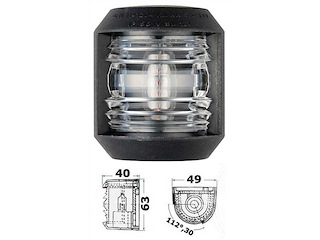 Luce di navigazione Utility Compact corpo Nero - Poppa