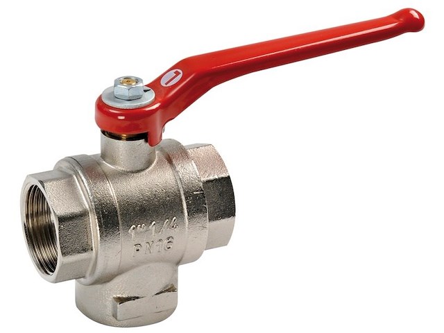 Valvola a sfera a 3 vie - 3/8 - Manovra a T -