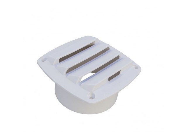 Prese d'aria bianca con collare dritto - 126 x 126 x 76 mm. -