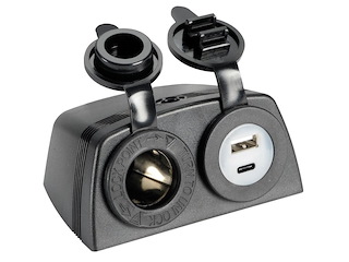 Presa accendisigari + USB-A + USB-C con carenatura