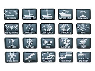 Simboli adesivi gommati per le utenze elettriche