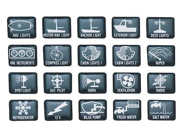 Simboli adesivi gommati per le utenze elettriche