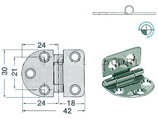 Cerniere 30 x 42 x 2 mm