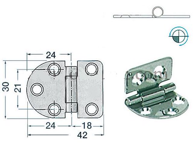 Cerniere 30 x 42 x 2 mm