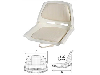 Sedile in polietilene con schienale ribaltabile - Bianco/Crema