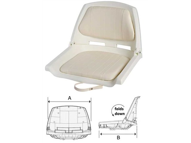 Sedile in polietilene con schienale ribaltabile - Bianco/Crema