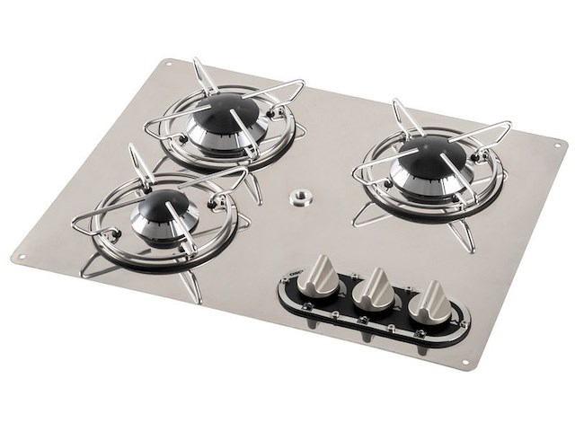 Fornello ad incasso in acciaio inox 3 fuochi