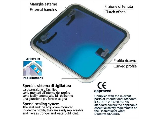 Passo uomo LEWMAR Low Profile con braccetto di tenuta - 397 x 527 mm