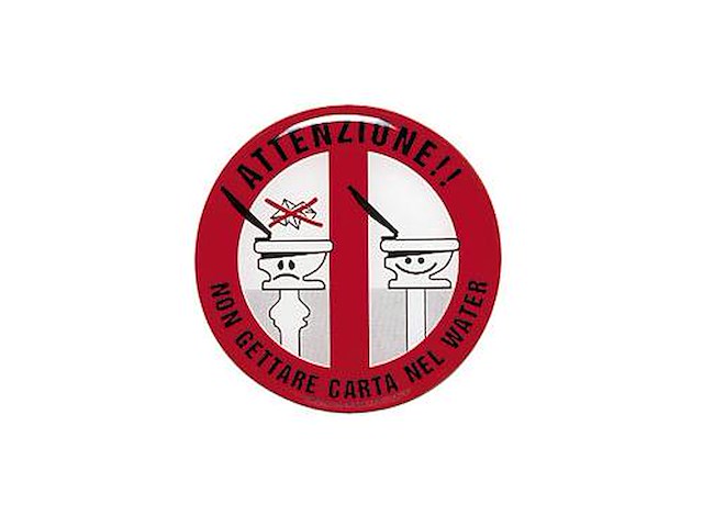 Adesivo " Divieto gettare oggetti nel WC "