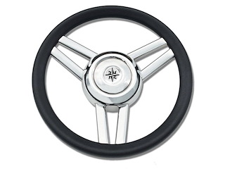 Volante "Magnifico" a 3 razze ovalizzate - Nero - 