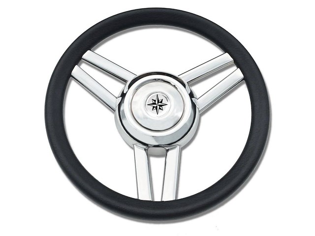 Volante "Magnifico" a 3 razze ovalizzate - Nero - 