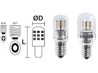 Lampadina LED SMD zoccolo E14 + copertura vetro - 3 W -