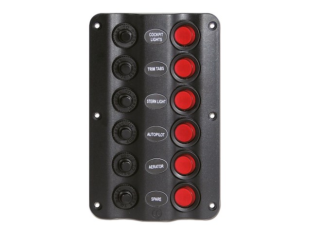 Pannello elettrico modello "Wave" - 6 interruttori -
