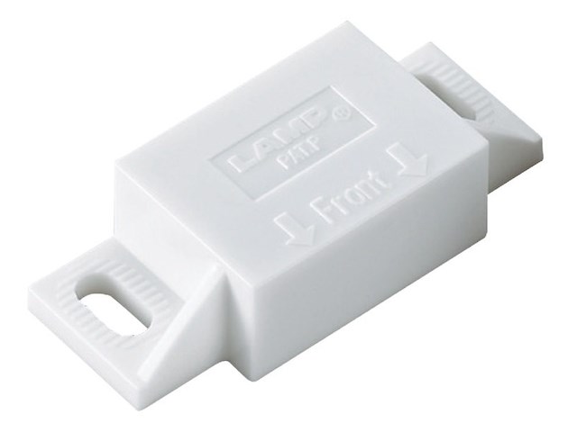 Chiusura magnetica fissaggio ad angolo bianca