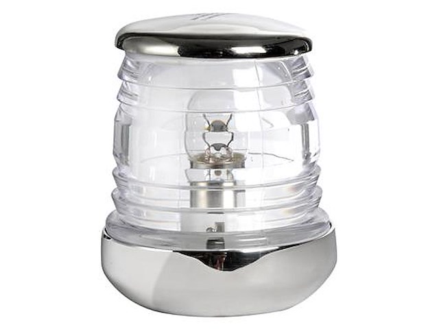 Fanale 360° in acciaio inox con codulo per applicare su asta - Ø 60 mm