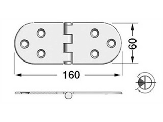 Cerniera 160 x 60 x 3 mm. Heavy Duty