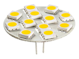 Lampadina a 10 led - ricambio G4 - contatti a 90° -