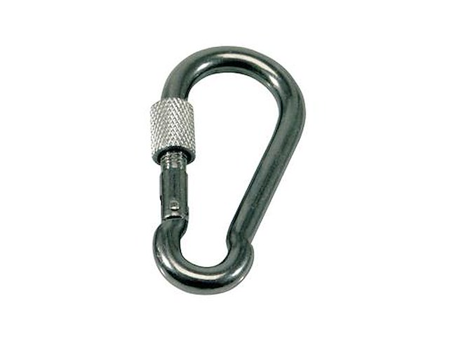 Moschettone con chiusura in acciaio inox 6 x 60 mm