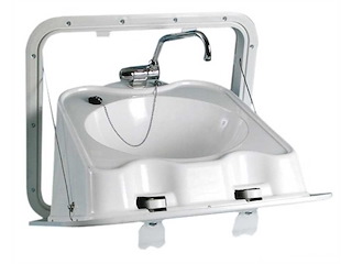 Lavello in ABS pieghevole a parete