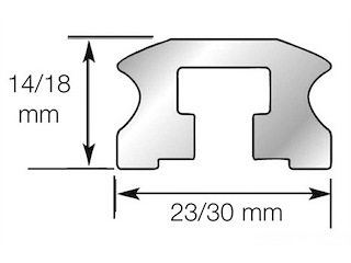 Rotaia LEWMAR con bulloni scorrevoli - carrelli misura 2