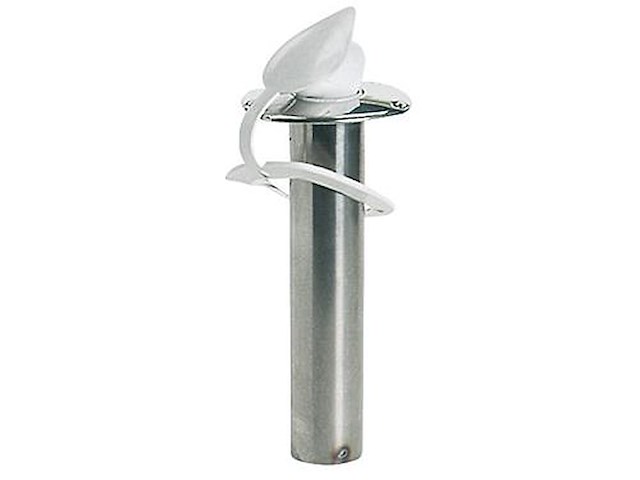 Portacanna ad incasso in acciaio inox - 90° tappo bianco -